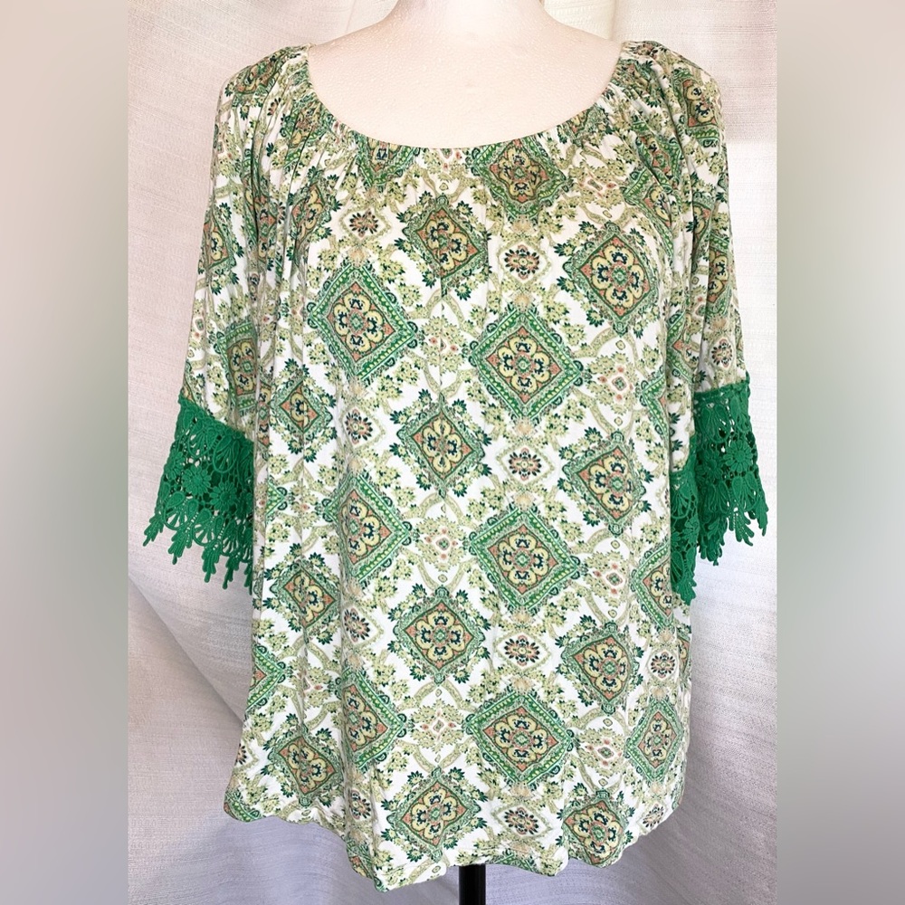 Knapp Studio Green 3/4 Sleeve Shirt